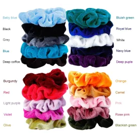 Women's Hair Bands Winter Flannel Hair Elastic Multicolor 20PCs