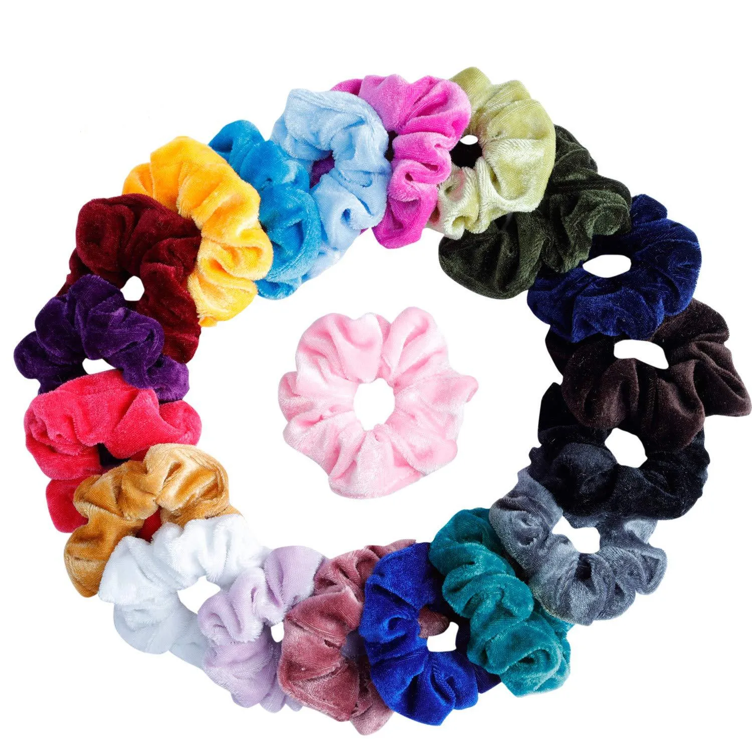 Women's Hair Bands Winter Flannel Hair Elastic Multicolor 20PCs