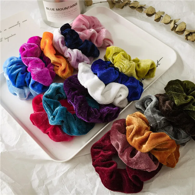 Women's Hair Bands Winter Flannel Hair Elastic Multicolor 20PCs