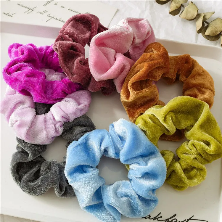 Women's Hair Bands Winter Flannel Hair Elastic Multicolor 20PCs