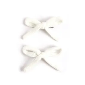 Yarn Pigtail Bows - Ivory